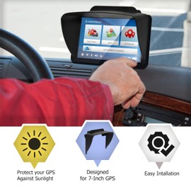 Ramtech 7 Inch GPS Visor Sun Shade with Bonus Stylus Pen & Screen Protector, Compatible with Dezl 780 LMT-S/DezlCam 785 LMT-S GPS, VSC7