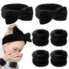 6 Pcs Spa Headband and Wristband Set, Multicolour Microfiber Fleece