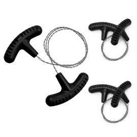 3 Pcs Cable Saw Stainless Steel Wire Saw 24-Inch Pocket Hand Saw for PVC, PE, ABS Pipes Cutting, Camping Hiking Wood Cutting (Black)