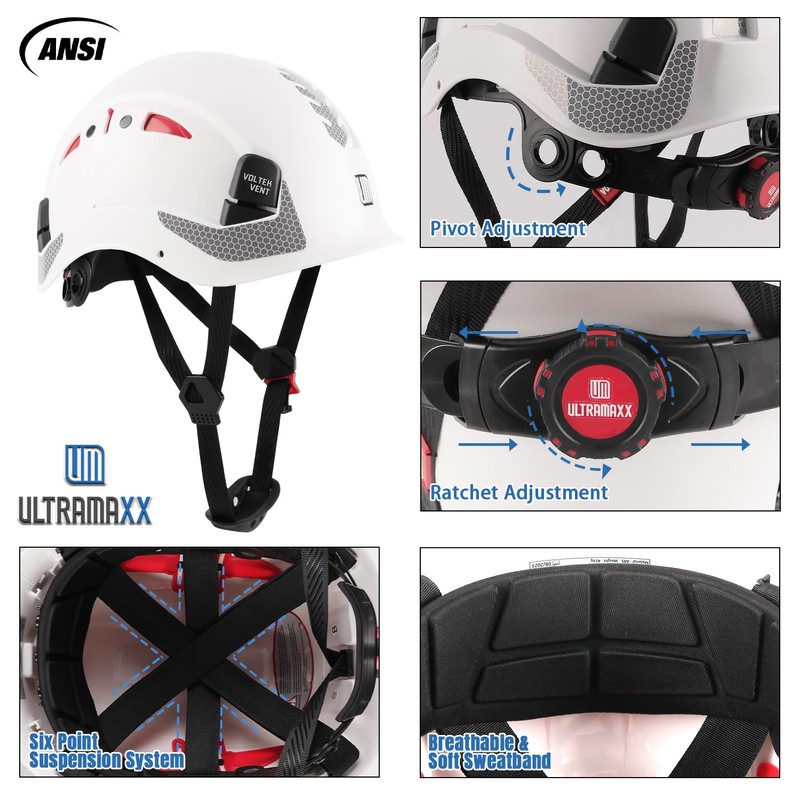 UM ULTRAMAXX Safety Helmet Hard Hat, ANSI Z89.1 Approved Lightweight
