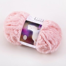 BEEFLYING 32 Yard Pink Mink Fur Yarn, Soft Yarn, Thick Fluffy Fur Yarn, Eyelash Yarn for Crochet, Knitting, Scarves, Blanket (30 Metres)