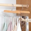 Pack of 3 Belt Holder Wardrobe, 28 cm Wooden Hanger,