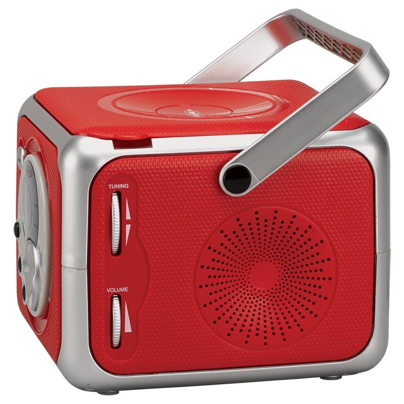 Jensen CD-555RS Red CD Bluetooth Boombox Portable Bluetooth Music System