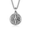 MIRKUZI Men's Necklace with Pendant Men's Chain Compass Pendant Birthday