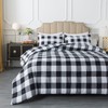 Caressma Buffalo Plaid Comforter Set Queen, Black White Buffalo Plaid
