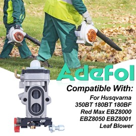 Adefol Carburetor Kit for Husqvarna 350BT 180BT 180BF Red Max EBZ8000 EBZ8050 EBZ8001 Leaf Blower with Air Filter + Large Oil Bubble + Fuel Filter Replacement 505183101