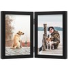 5x7 Double Picture Frame Wooden Hinged Photo Frame Definition Glass