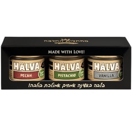 Halva Kingdom Open Sesame Sugar Free Halva Vegan Dessert | Healthy Ingredients, Gluten Free, Kosher Certified I Gift Set I Sampler Box (Sugar Free: Classic- Pecan - Pistachio)