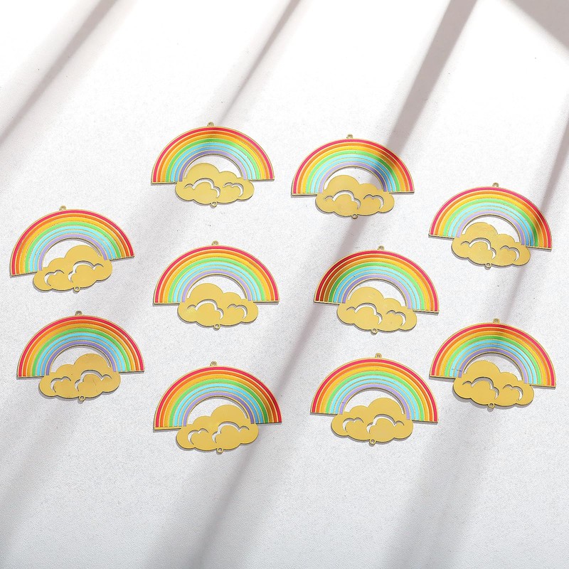 10 piezas de atrapasoles de metal colorido, nubes de arco