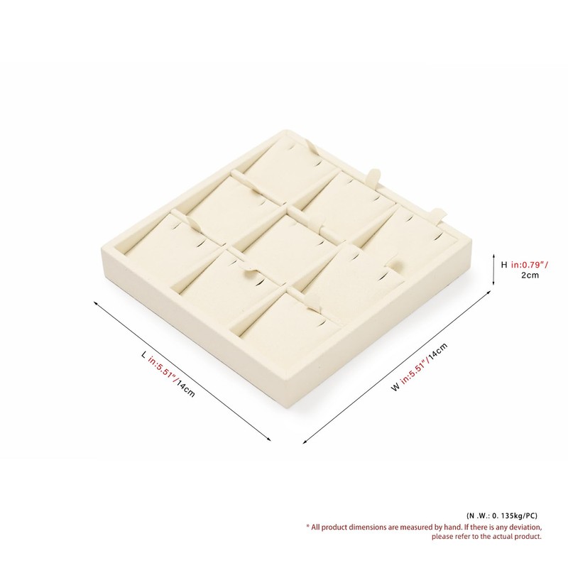 Oirlv Microfiber 9 Slots Jewelry Pendant Display Tray Jewelry Necklace