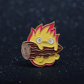 Lovely Cartoon Ball of Fire Calcifer Brooch Pin Badge for Anime Movie Fans Collection Memorial Jewelry-fire