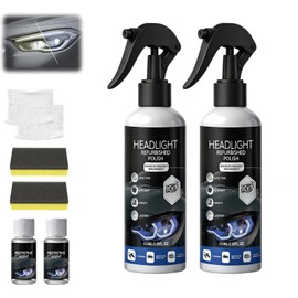 2Pcs Car Headlight Restoration Polishing Kits,Headlight Restoration Kit,Multifunctional Car Headlight Polishing for All Vehicle Types,Headlight Cleaner and Restorer Kit (100ml+20ml)