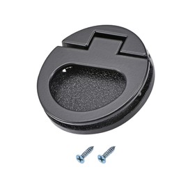 METALLIXITY Flush Ring Pull Handles(43.5mm/1.71") 1Pcs, Zinc Alloy Flush Pull Slam Latch with Screws - for Drawer Sliding Door, Black