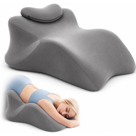 Wedge Intimacy Pillow for Couples Memory Foam Lift Pillow, Grey