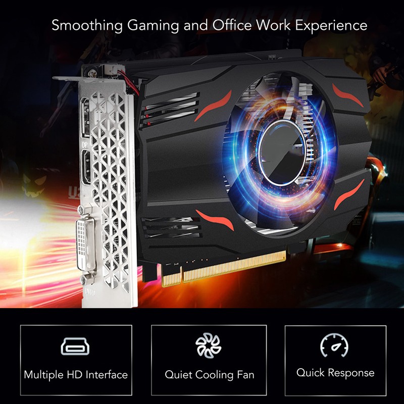 Desktop Graphics Card 4GB GDDR5 14nm 128bit 1183/6000MHz Cooling Fan