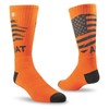 ARIAT Graphic Crew Socks, 2 Pairs Gray/Orange XL