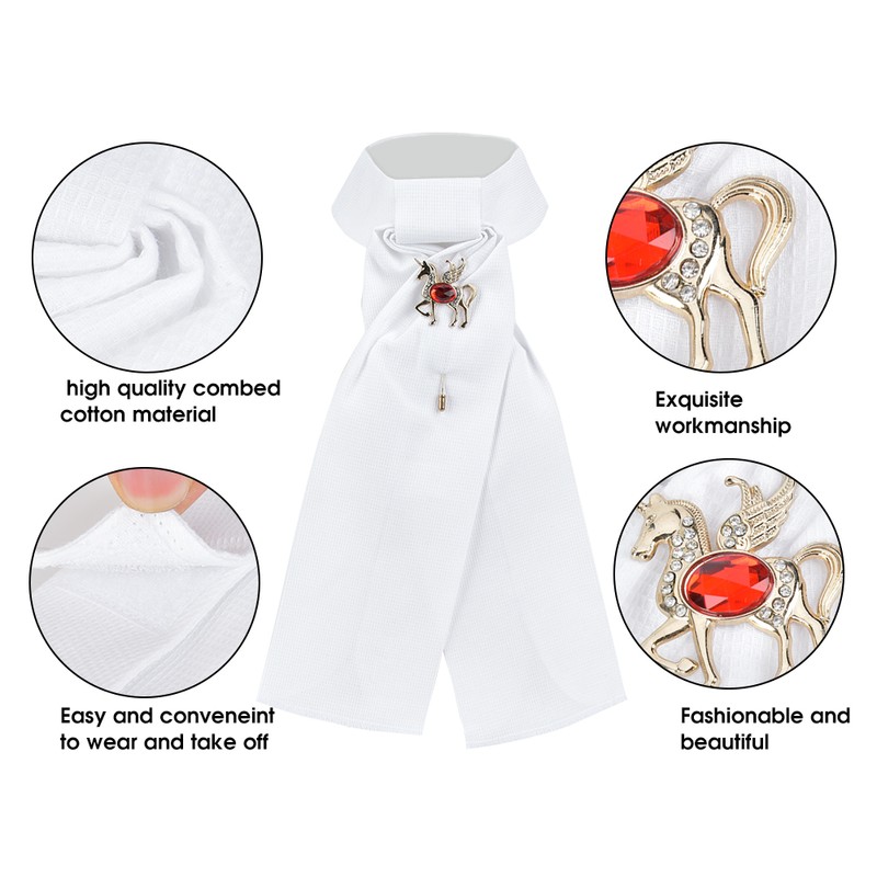 3PCS Combed Cotton White Adults Children Horse Riding Collar Flower