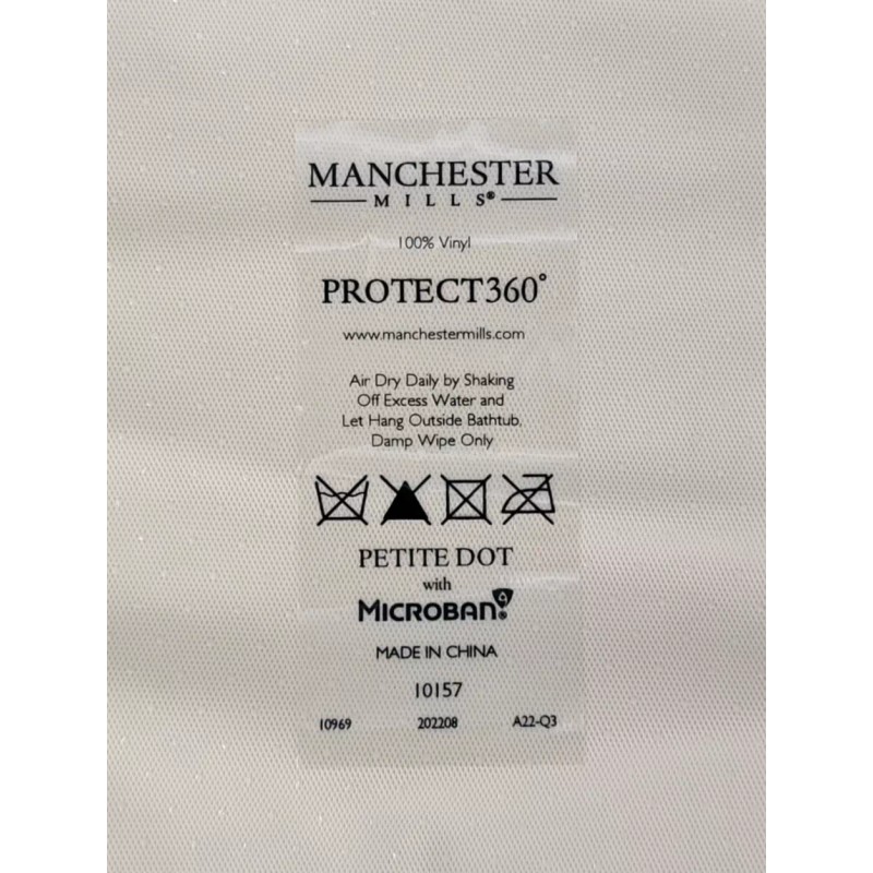 Manchester Mills Protect360° Shower Curtain 42x72 Petite Dot Beige Microban®