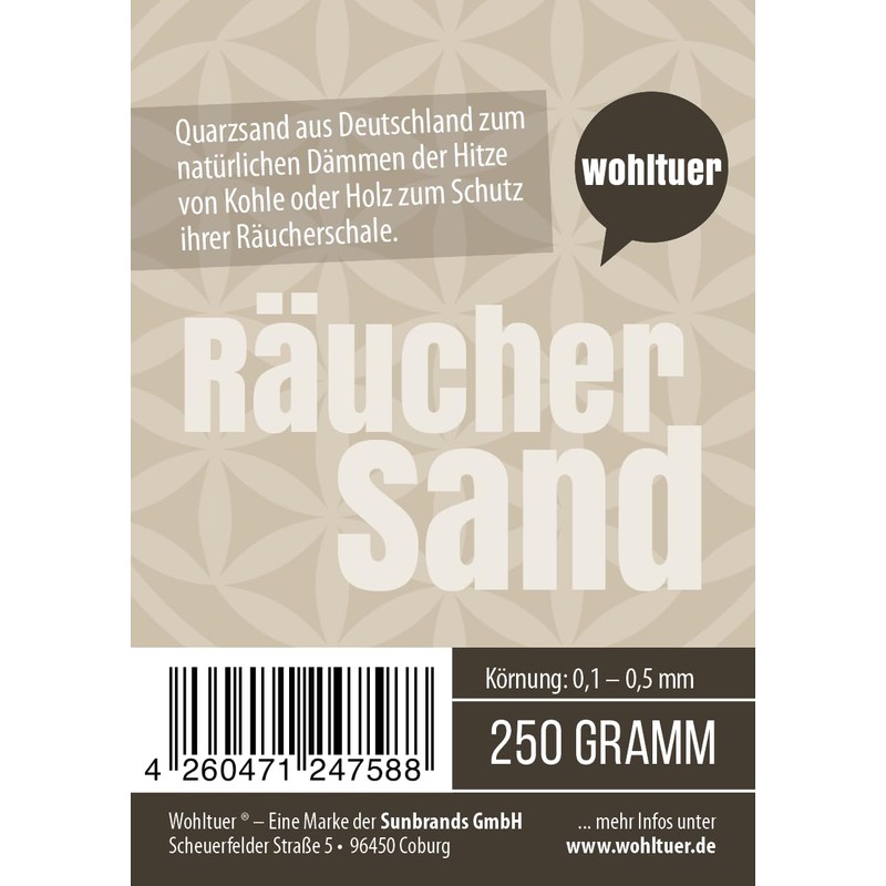 Wohltuer Smoking Sand 250 g from Germany + Sand for