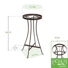 Achla Designs 24" H Tara Plant Stand, Large, Roman Bronze Powdercoat Finish