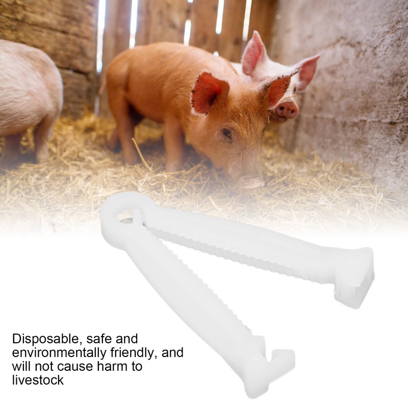 200PCS Pig Umbilical Cord Clamp Disposable Livestock Umbilical Cord Clip