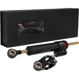 JFG RACING Motorcycle Steering Damper,10" Universal Steering Stabilizer for Most Motorcycles Street Bike Sport Bike Road Racing Bike - Carbon Fiber