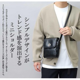 Gravera GL-024 Men's Leather Shoulder Bag, Minimalist Comfortable to Wear with Clothes, Smartphone Shoulder