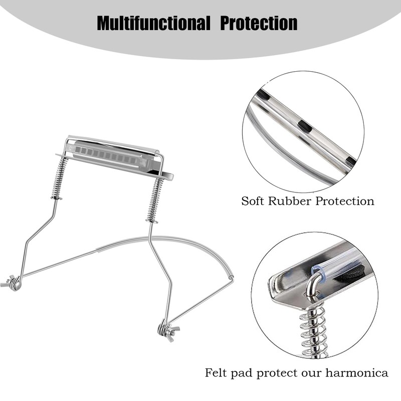 Harmonica, Harmonica Holder Set, 10 Holes Harmonica Diatonic Blues Harmonica