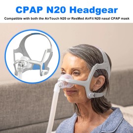 N20 Headgear Nasal Mask Replacement Large AirFit/AirTouch N20 Face Nasal Mask, Compatible with Large Size N20 Headgear Strap with Clips
