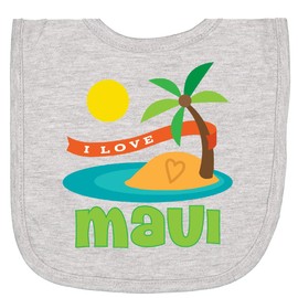 inktastic I Love Maui Newborn Bib Heather Grey 1ca36