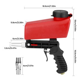 Pneumatic Sand Blaster Portable Handheld Small Sand Blasting Machine Multifunctional Sand Blasting Gun Pneumatic Sandblasting Gun for Remove Paint Stains Rust Clean Surfaces (Red)