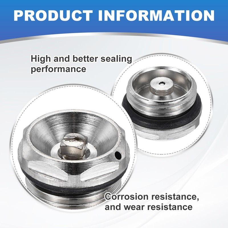 PATIKIL 1/2" BSP Male Thread Manual Radiator Air Vent Plugs,