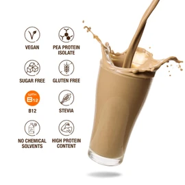 Weider Vegan Protein (540g) Iced Cappuccino Flavour. 23g Protein/dose, Pea Isolate (Pisane) & Rice Protein. with Vitamin B12 & Stevia. Gluten Free, Sugar Free. Packaging 50% Recycled 100% Recyclable