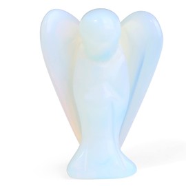 XIANNVXI 38 mm Opal Crystals Angel Figure Healing Crystals Gemstones Polished Stones Statue Reiki Guardian Angel Gifts