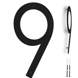 Powerful 12 Inches House Numbers for Outside 30CM Modern House Address Numbers Metal Home Address Sign for Outdoor from 0-9, Black (black-9)