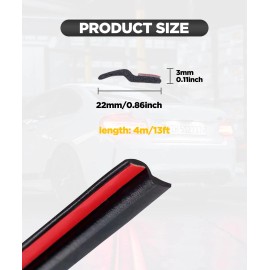 Sujade Z-Shape Automotive Weather Seal 13Ft Car Windshield & Door Seal Self-Adhesive