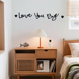 Love You Bye Sign Above Door Topper Decor - Large Felt Letters Boho Farmhouse Wall Art Decor Stylish Living Room and Home Wall Decor Gift Hallway Entryway Door Valentine Decorations for Home- Black