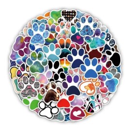 Patitas Perrito 60 Calcomanias Stickers De Pvc Contra Agua