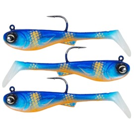 FISHN® GRUMPYbaby Rubber Fish Set, Weight: 13 g, Length: 11 cm, Extreme Swimming Action, Fishing Lure for Pike Fishing, Softbait, Swimbait, High Catching Power, Pike (Pack of 3) (GRUMPYbaby Blue)