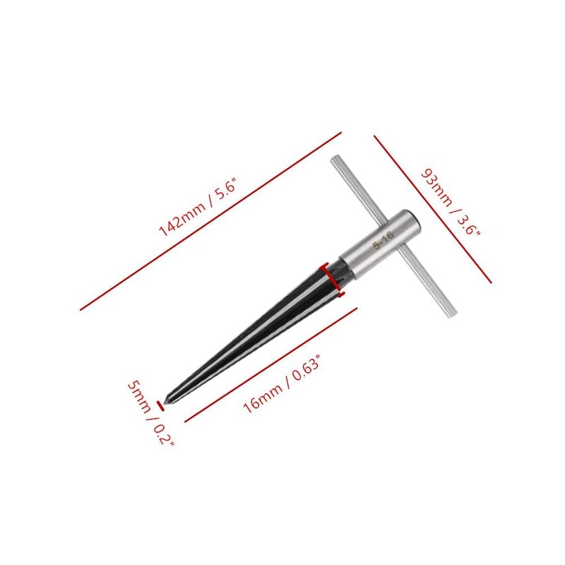 T Handle Tapered Reamer Set, 1/8"-1/2" & 3/16"-5/8" Straight Flute