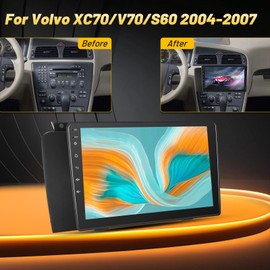 2+64G Wireless Carplay Android Car Stereo for Volvo XC70/V70/S60 2004-2007 - 9 Inch Android Auto Touchscreen Radio with WiFi, GPS Navigation, Equalizer, SWC, Mirror Link + AHD Backup Camera