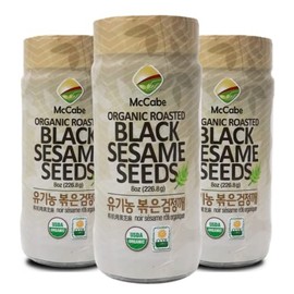 McCabe Organic Roasted Black Sesame, 8oz (3 Packs), USDA Organic Certified, CCOF Certified Organic, Roasted & Packed in USA