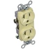 Hubbell CR20-I Commercial Duplex Receptacle, Ivory