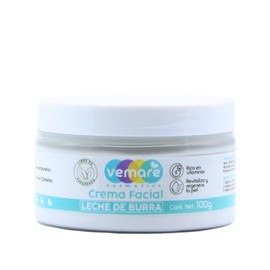 Vemare Cosmetics Crema Facial de Leche de Burra Rica en Vitaminas 100g