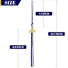 2025 Tassel Graduation Academic Graduation Tassel Royal Blue and White with 2025 Year Gold Charm