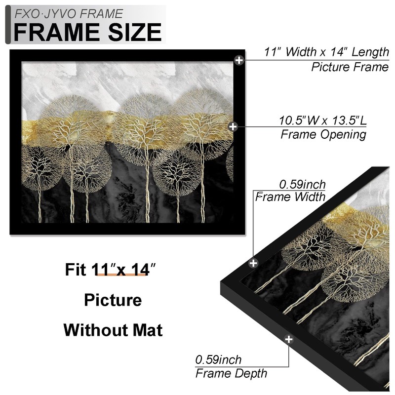 Fxojyvo Black 11x14 Diploma Frame, Display Document 8.5 x 11