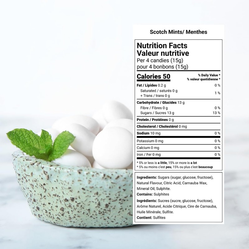 Scotch Mints Hard Candy, Classic Mint Flavor, Chewy Centre Coated