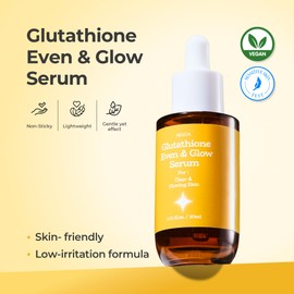 HEEDA Glutathione Even & Glow Serum, Niacinamide, Turmeric, Tranexamic Acid, Glass, Radiant, Balanced & Healthy-Looking Skin, Korean Skincare