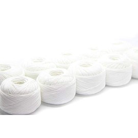 - STRICKDIRWAS - Häkelgarn aus 100% Baumwolle Baumwollgarn Baumwollfaden zum Sticken, Häkeln, Schmuck, Basteln… (weiß-10er)