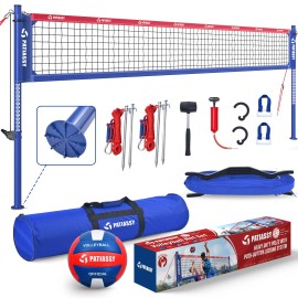 PATIASSY Premium Professional Outdoor Volleyball Net Set with Adjustable Height Poles US